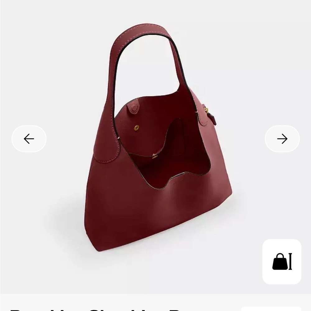 NWT Coach Brooklyn Ruby Red Leather Shoulder Hobo… - image 3